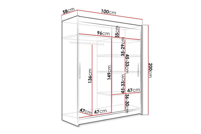 Glenmore Garderobe - Sort - Opbevaring - Tøjopbevaring - Garderobeskabe