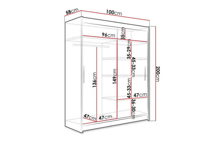 Glenmore Garderobe - Sort - Garderobeskabe - Garderobeskab & klædeskab