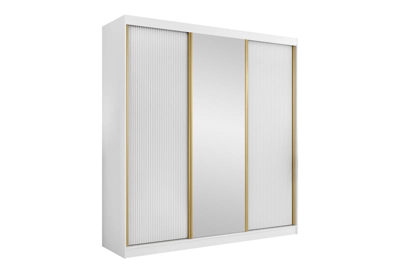 Gudelia Garderobe 200x216 cm - Blå - Opbevaring - Tøjopbevaring - Garderobeskabe