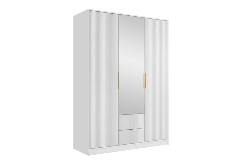 Gudelia Garderobeskab 151x216 cm - Hvid - Opbevaring - Tøjopbevaring - Garderobeskabe