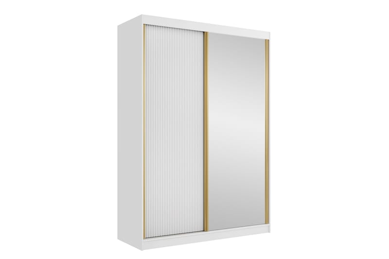 Gudelia Garderobeskab 151x216 cm - Hvid - Opbevaring - Tøjopbevaring - Garderobeskabe