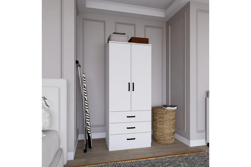 Haaken Garderobe 60x174,8 cm - Mat hvid - Opbevaring - Tøjopbevaring - Garderobeskabe