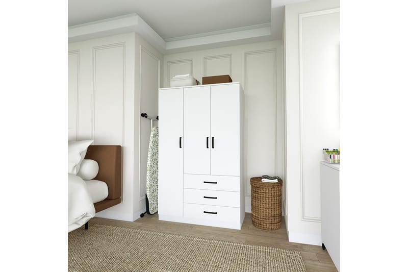 Haaken Garderobe 90x174,8 cm - Mat hvid - Opbevaring - Tøjopbevaring - Garderobeskabe