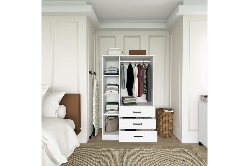 Haaken Garderobe 90x174,8 cm - Mat hvid - Opbevaring - Tøjopbevaring - Garderobeskabe