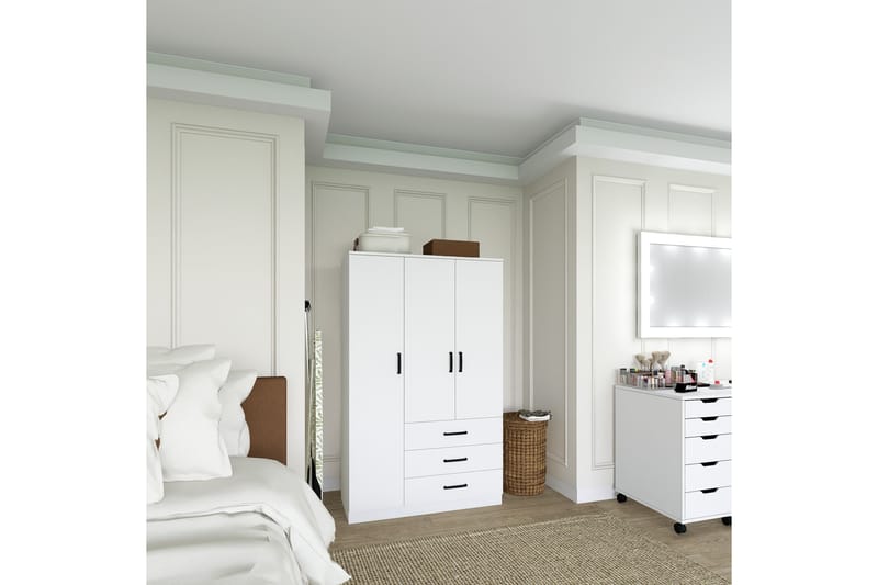 Haaken Garderobe 90x174,8 cm - Mat hvid - Opbevaring - Tøjopbevaring - Garderobeskabe