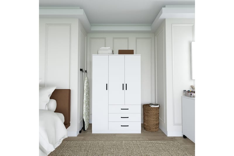 Haaken Garderobe 90x174,8 cm - Mat hvid - Opbevaring - Tøjopbevaring - Garderobeskabe