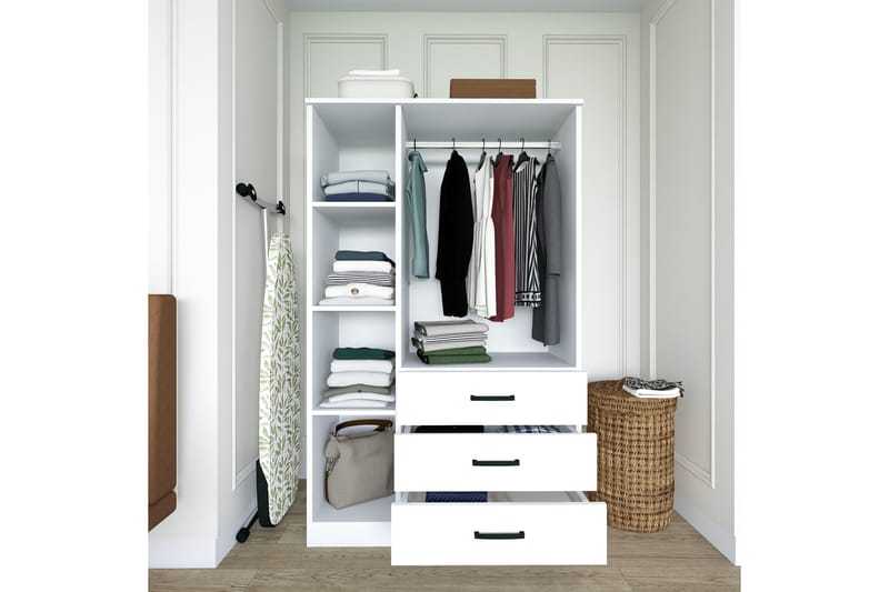 Haaken Garderobe 90x174,8 cm - Mat hvid - Opbevaring - Tøjopbevaring - Garderobeskabe