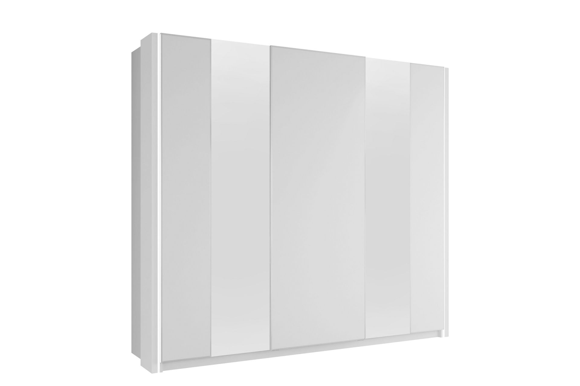 Haruna Garderobeskab med Spejl 250x235 cm - Hvid - Opbevaring - Tøjopbevaring - Garderobeskabe