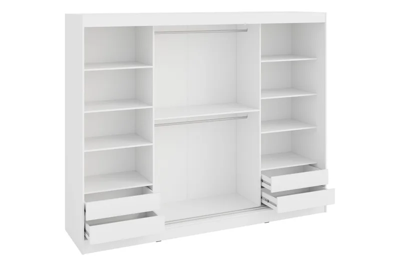 Harvans Garderobeskab 250x203 cm - Hvid - Opbevaring - Tøjopbevaring - Garderobeskabe