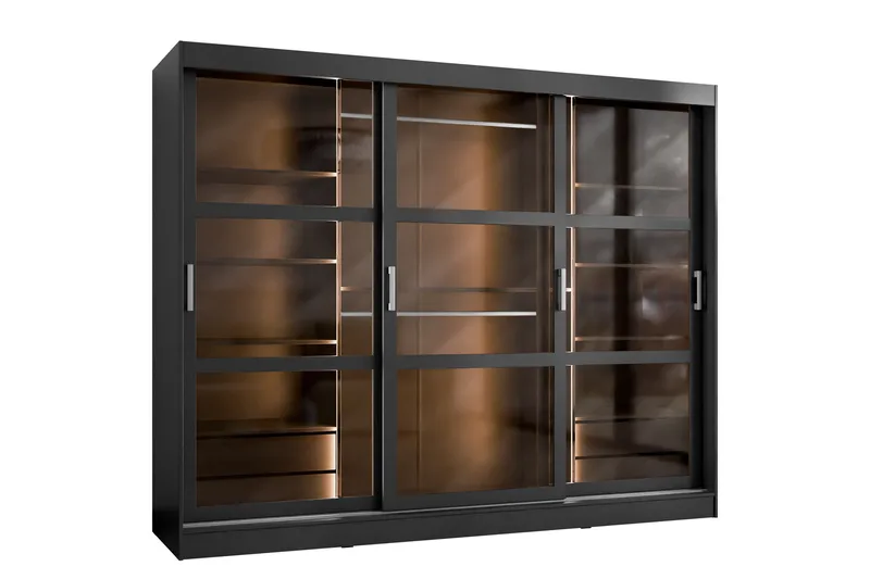 Harvans Garderobeskab 250x203 cm - Sort - Opbevaring - Tøjopbevaring - Garderobeskabe