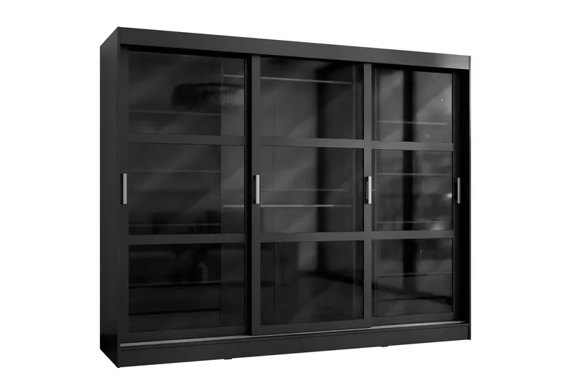 Harvans Garderobeskab 250x203 cm - Sort - Opbevaring - Tøjopbevaring - Garderobeskabe