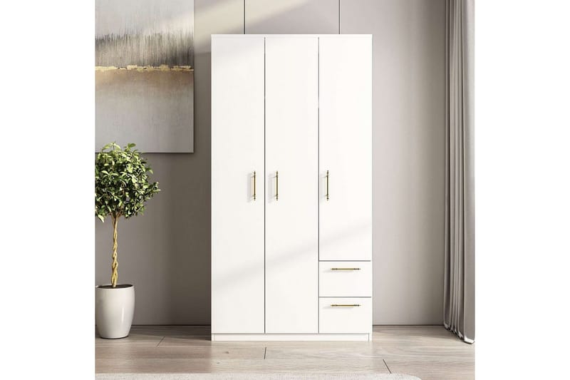 Hearst Garderobe 90x171,8 cm - Hvid - Opbevaring - Tøjopbevaring - Garderobeskabe