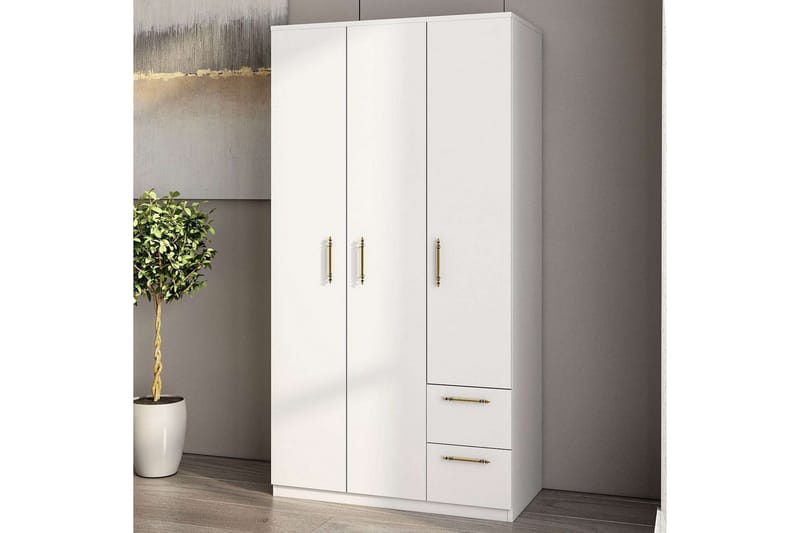 Hearst Garderobe 90x171,8 cm - Hvid - Opbevaring - Tøjopbevaring - Garderobeskabe