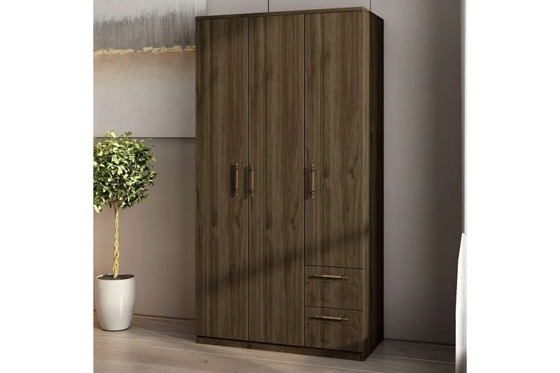 Hearst Garderobe 90x171,8 cm - Valnød - Opbevaring - Tøjopbevaring - Garderobeskabe - Garderobeskab & klædeskab