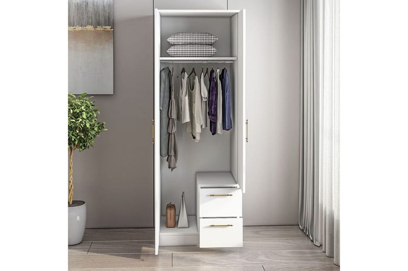 Hearst Garderobesskåp 60x171,8 cm - Hvid - Opbevaring - Tøjopbevaring - Garderobeskabe - Garderobeskab & klædeskab