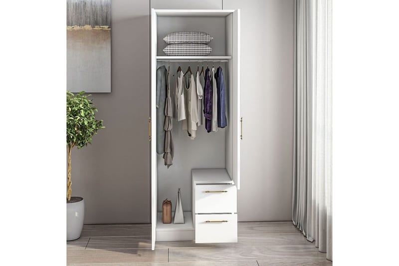 Hearst Garderobesskåp 60x171,8 cm - Hvid - Opbevaring - Tøjopbevaring - Garderobeskabe