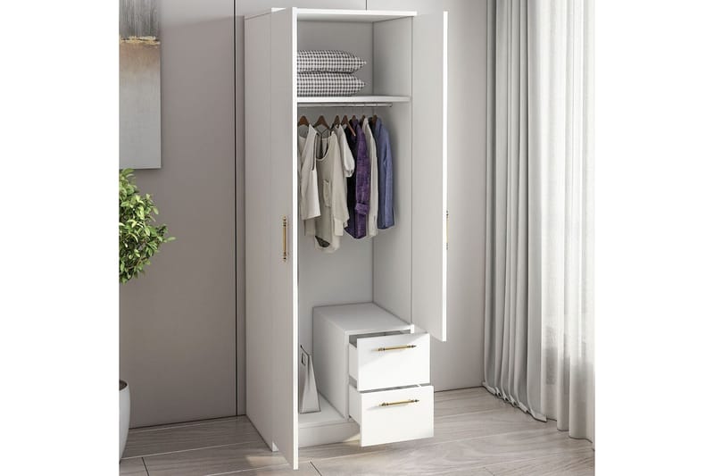 Hearst Garderobesskåp 60x171,8 cm - Hvid - Opbevaring - Tøjopbevaring - Garderobeskabe