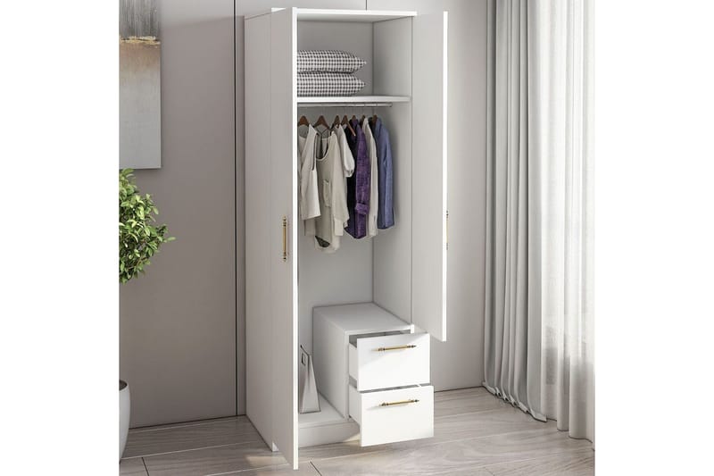 Hearst Garderobesskåp 60x171,8 cm - Hvid - Opbevaring - Tøjopbevaring - Garderobeskabe - Garderobeskab & klædeskab