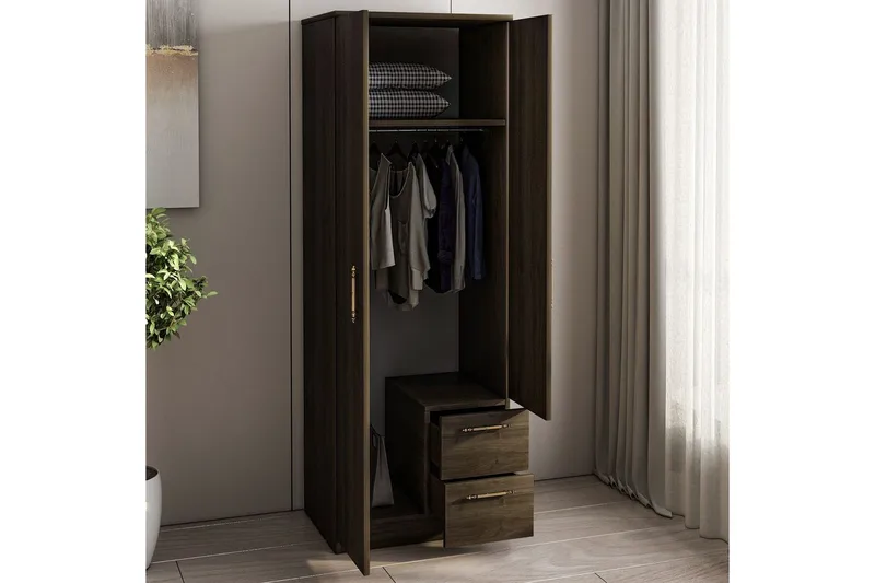 Hearst Garderobesskåp 60x171,8 cm - Valnød - Opbevaring - Tøjopbevaring - Garderobeskabe - Garderobeskab & klædeskab