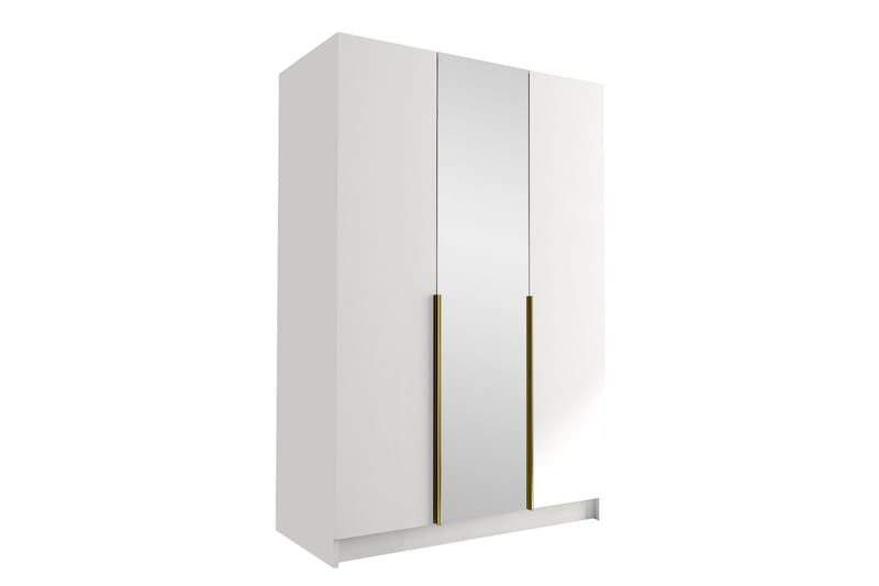 Herrljunga Garderob med Spejl 150 cm, Hvid/Guld