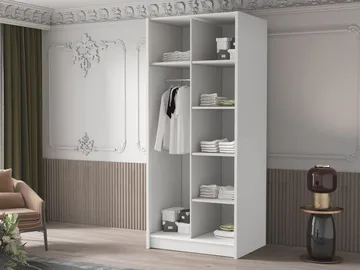 Herrljunga Garderobe 100x215 cm - Brun/Guld - Opbevaring - Tøjopbevaring - Garderobeskabe
