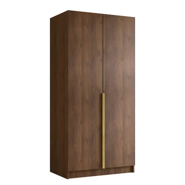 Herrljunga Garderobe 100x215 cm - Brun/Guld - Opbevaring - Tøjopbevaring - Garderobeskabe