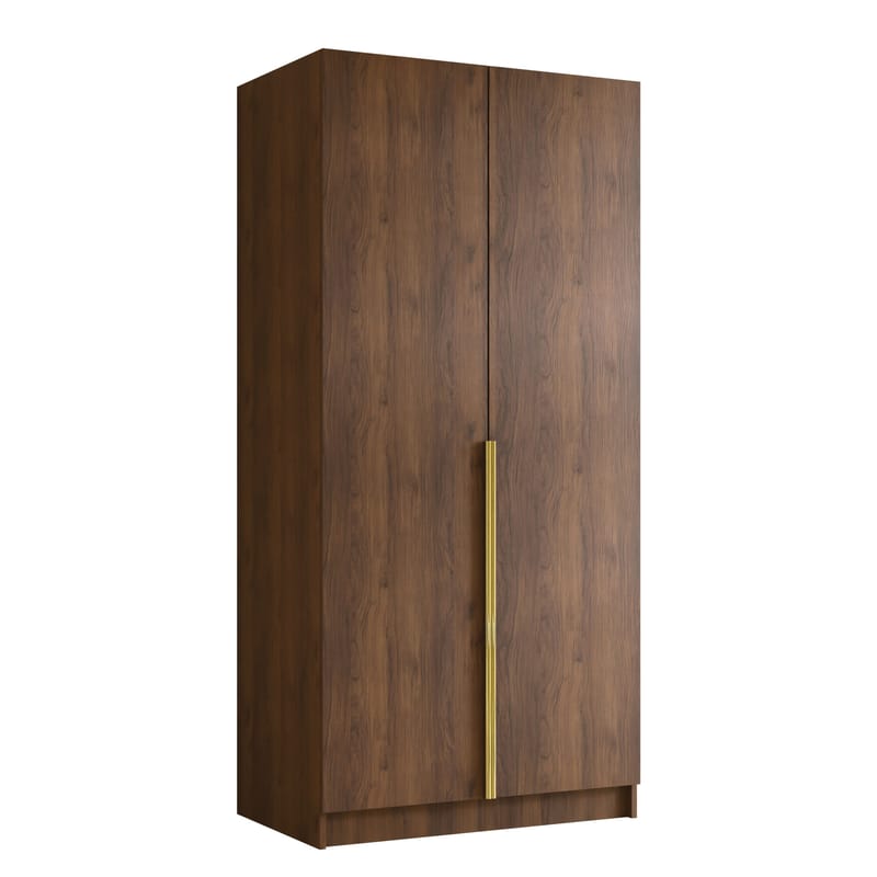 Herrljunga Garderobe 100x215 cm, Brun/Guld