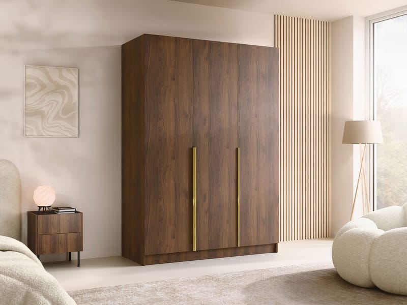 Herrljunga Garderobe 150x215 cm - Brun/Guld - Opbevaring - Tøjopbevaring - Garderobeskabe
