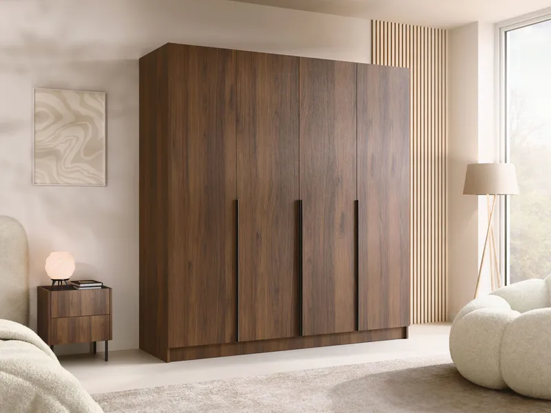 Herrljunga Garderobe 200x215 cm - Brun/Sort - Opbevaring - Tøjopbevaring - Garderobeskabe