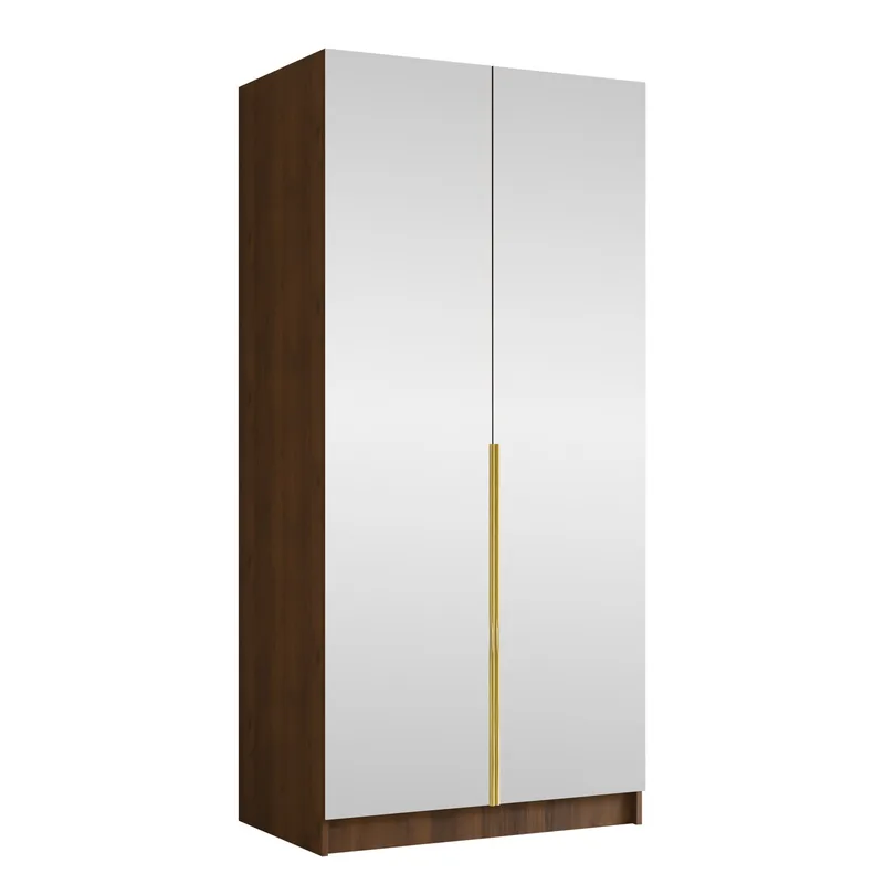 Herrljunga Garderobe med Spejl 100x215 cm, Guld/Spejl