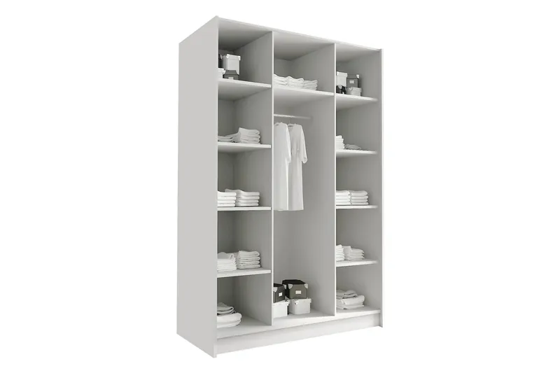 Herrljunga Garderobe med Spejl 150 cm - Kashmir/Sort - Opbevaring - Tøjopbevaring - Garderobeskabe