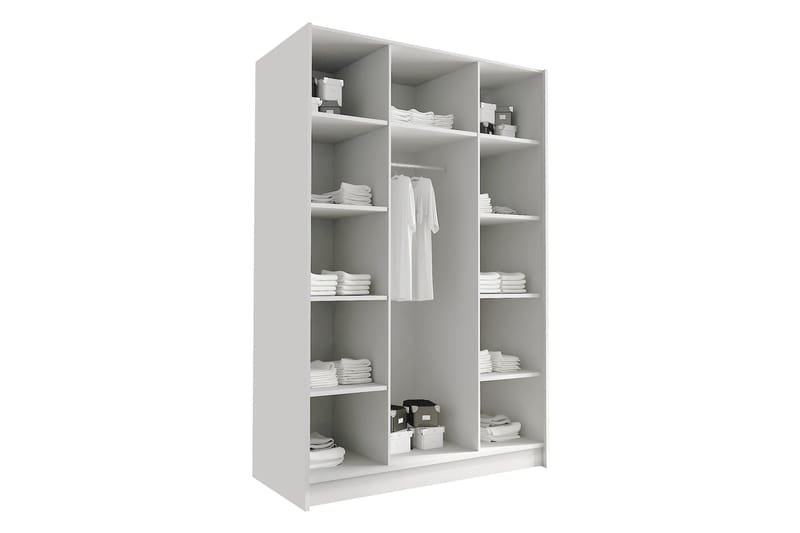 Herrljunga Garderobe med Spejl 150 cm - Sort/Guld - Opbevaring - Tøjopbevaring - Garderobeskabe