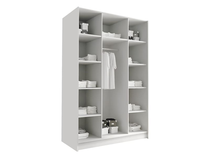 Herrljunga Garderobe med Spejl 150x215 cm - Sort/Spejl - Opbevaring - Tøjopbevaring - Garderobeskabe