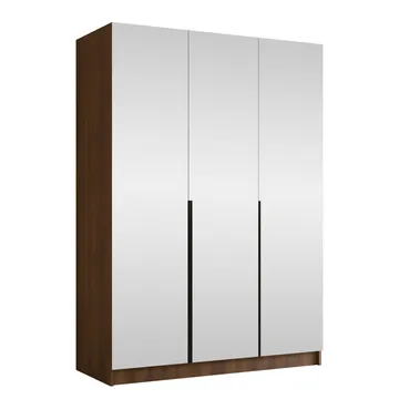 Herrljunga Garderobe med Spejl 150x215 cm - Sort/Spejl - Opbevaring - Tøjopbevaring - Garderobeskabe