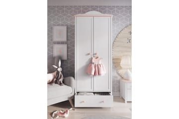 Hilts Garderobeskab 85x196 cm i Træ - Hvid - Opbevaring - Tøjopbevaring - Garderobeskabe
