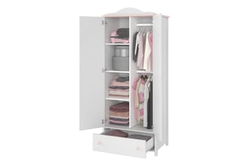 Hilts Garderobeskab 85x196 cm i Træ - Hvid - Opbevaring - Tøjopbevaring - Garderobeskabe