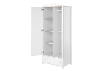 Hilts Garderobeskab 85x196 cm i Træ - Hvid - Opbevaring - Tøjopbevaring - Garderobeskabe