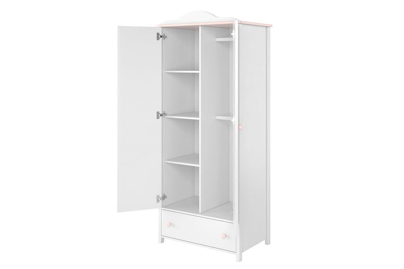 Hilts Garderobeskab 85x196 cm i Træ - Hvid - Opbevaring - Tøjopbevaring - Garderobeskabe