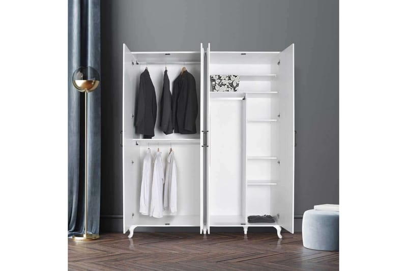 Hiora Garderobe 180x224 cm - Hvid - Opbevaring - Tøjopbevaring - Garderobeskabe