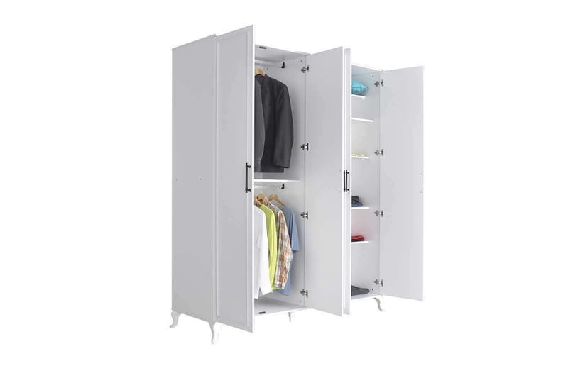 Hiora Garderobe 180x224 cm - Hvid - Opbevaring - Tøjopbevaring - Garderobeskabe