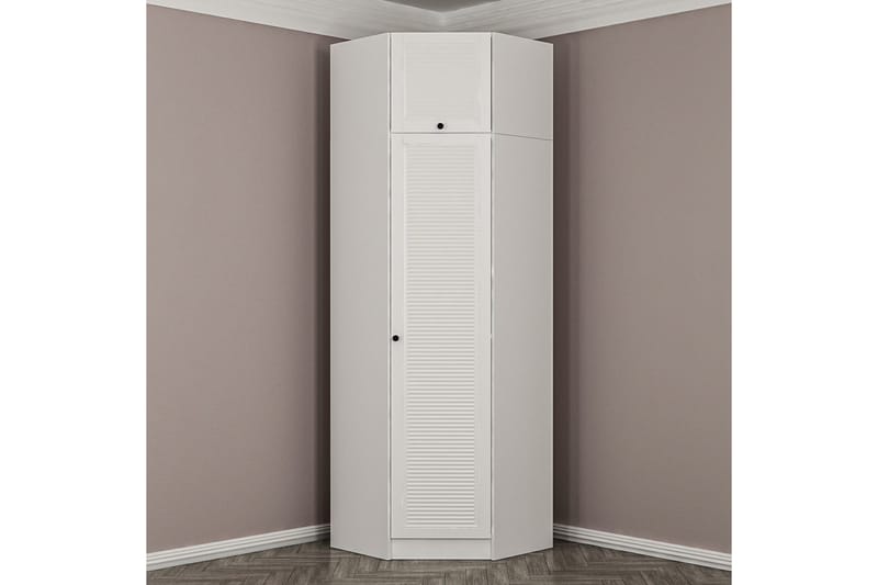 Fruitland Hjørnegarderobe 74 cm - Hvid - Opbevaring - Tøjopbevaring - Garderobeskabe - Hjørnegarderobe