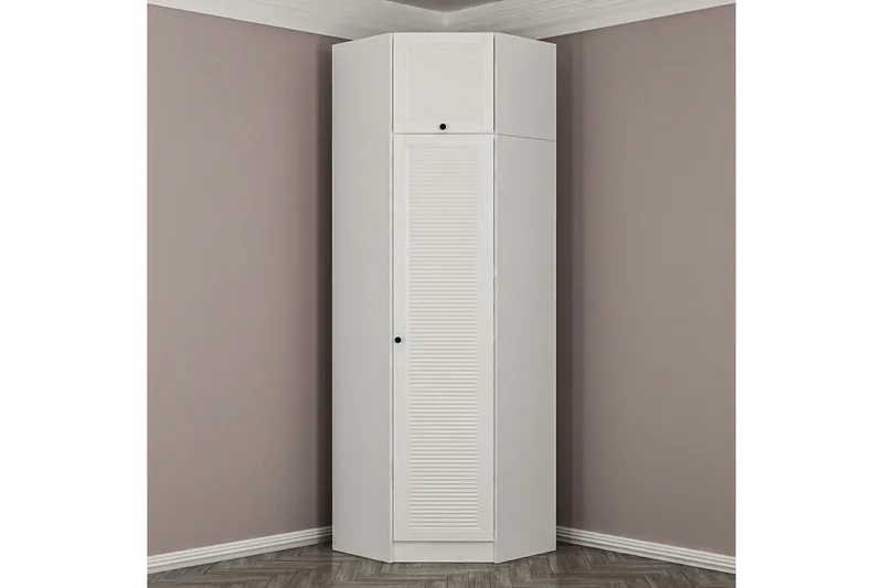 Fruitland Hjørnegarderobe 74 cm - Hvid - Opbevaring - Tøjopbevaring - Garderobeskabe - Hjørnegarderobe
