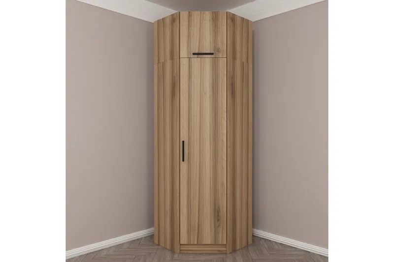 Fruitland Hjørnegarderobe 74 cm - Oak - Opbevaring - Tøjopbevaring - Garderobeskabe - Hjørnegarderobe