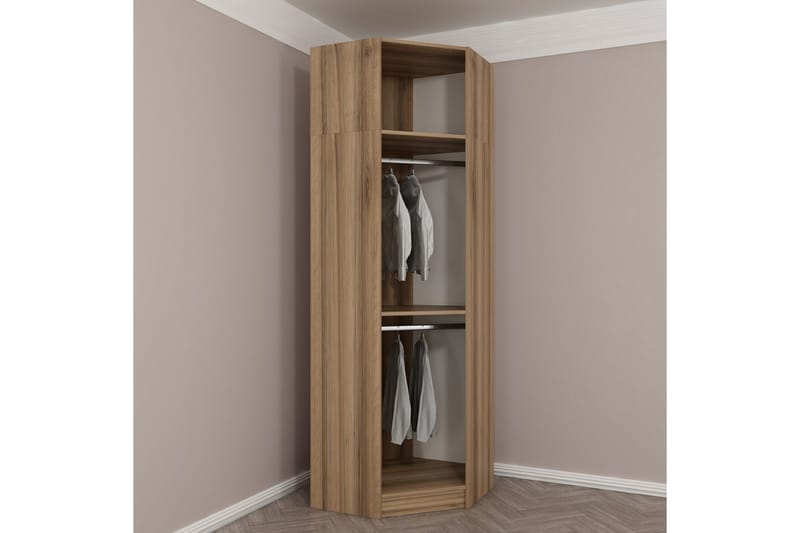 Fruitland Hjørnegarderobe 74 cm - Oak - Hjørnegarderobe