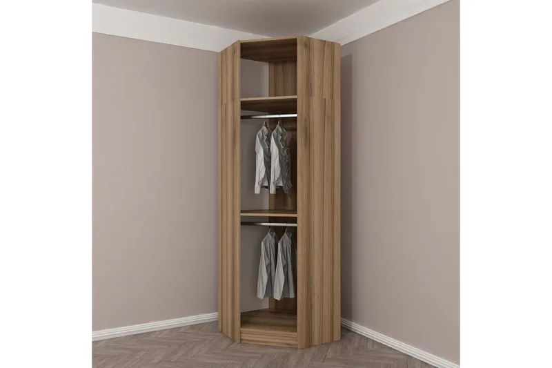 Fruitland Hjørnegarderobe 74 cm - Oak - Opbevaring - Tøjopbevaring - Garderobeskabe - Hjørnegarderobe