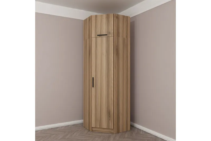 Fruitland Hjørnegarderobe 74 cm - Oak - Opbevaring - Tøjopbevaring - Garderobeskabe - Hjørnegarderobe