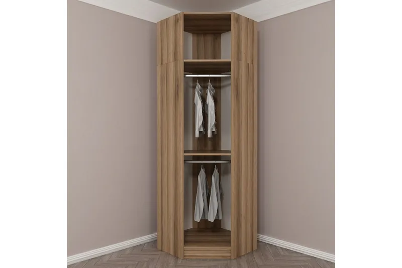 Fruitland Hjørnegarderobe 74 cm - Oak - Opbevaring - Tøjopbevaring - Garderobeskabe - Hjørnegarderobe