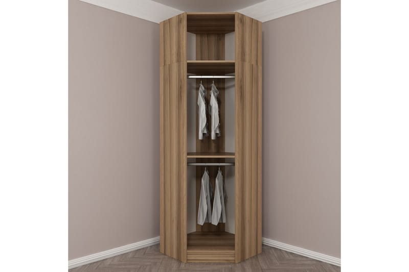 Fruitland Hjørnegarderobe 74 cm - Oak/Antracit - Opbevaring - Tøjopbevaring - Garderobeskabe - Hjørnegarderobe