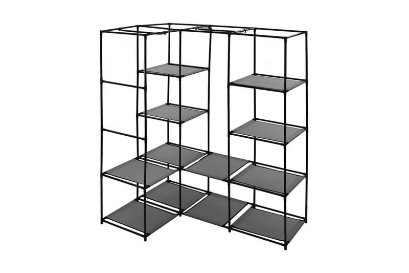 Hjørneklædeskab 130 X 87 X 169 Cm Grå - Grå - Opbevaring - Tøjopbevaring - Garderobeskabe - Hjørnegarderobe