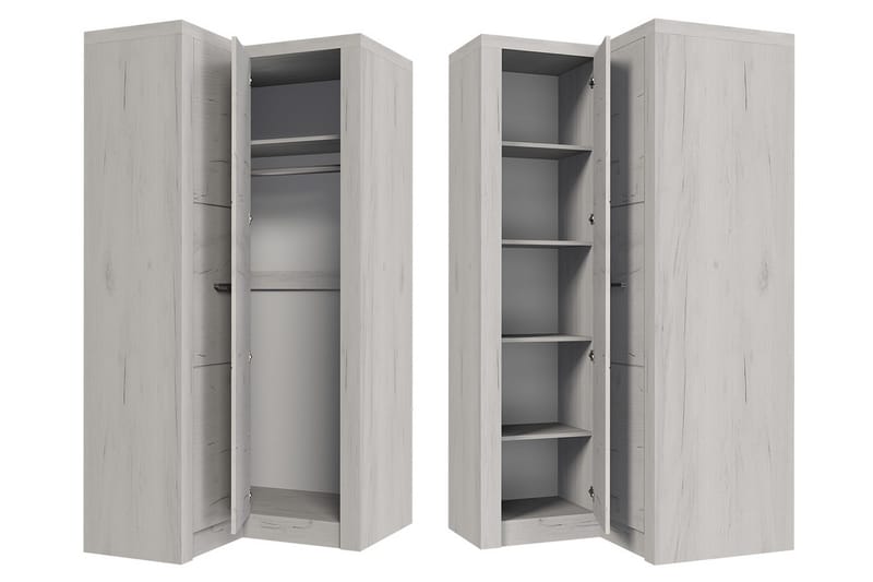 Indianapolis garderobe 106x58x192 cm - Opbevaring - Tøjopbevaring - Garderobeskabe - Hjørnegarderobe